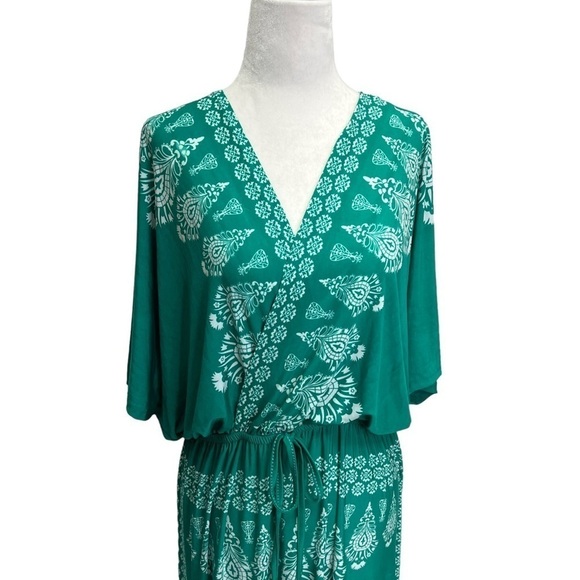 NWT Just Love Green V-Neck Wrap Maxi Dress Size 2X - Picture 5 of 13